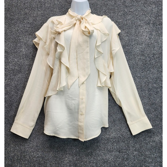 Lauren Ralph Lauren Tops - NWT Lauren Ralph Lauren Ruffle Tie Neck Romantic Victorian Blouse XL Cream